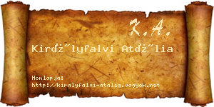 Királyfalvi Atália névjegykártya